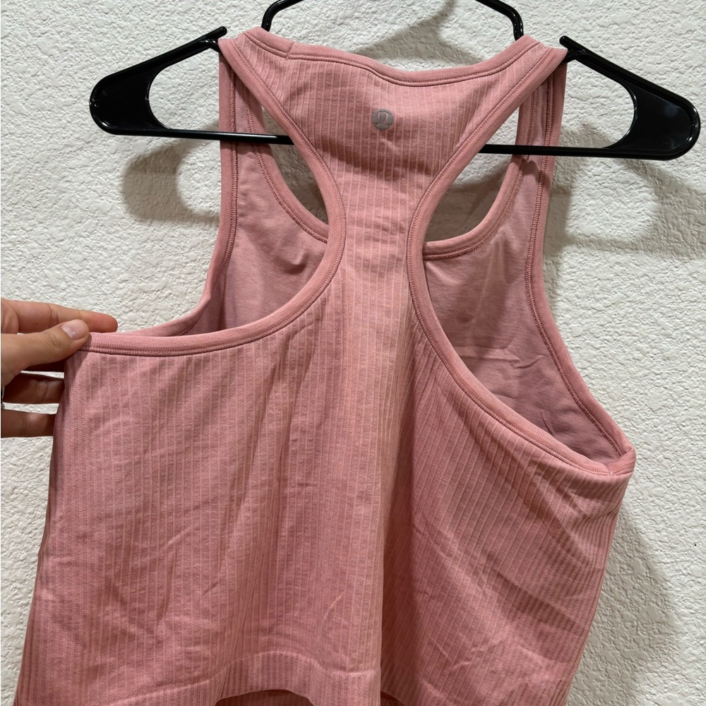 Lululemon Ribbed Cropped Racerback Tank • Size 12 • - Picture 2 of 3